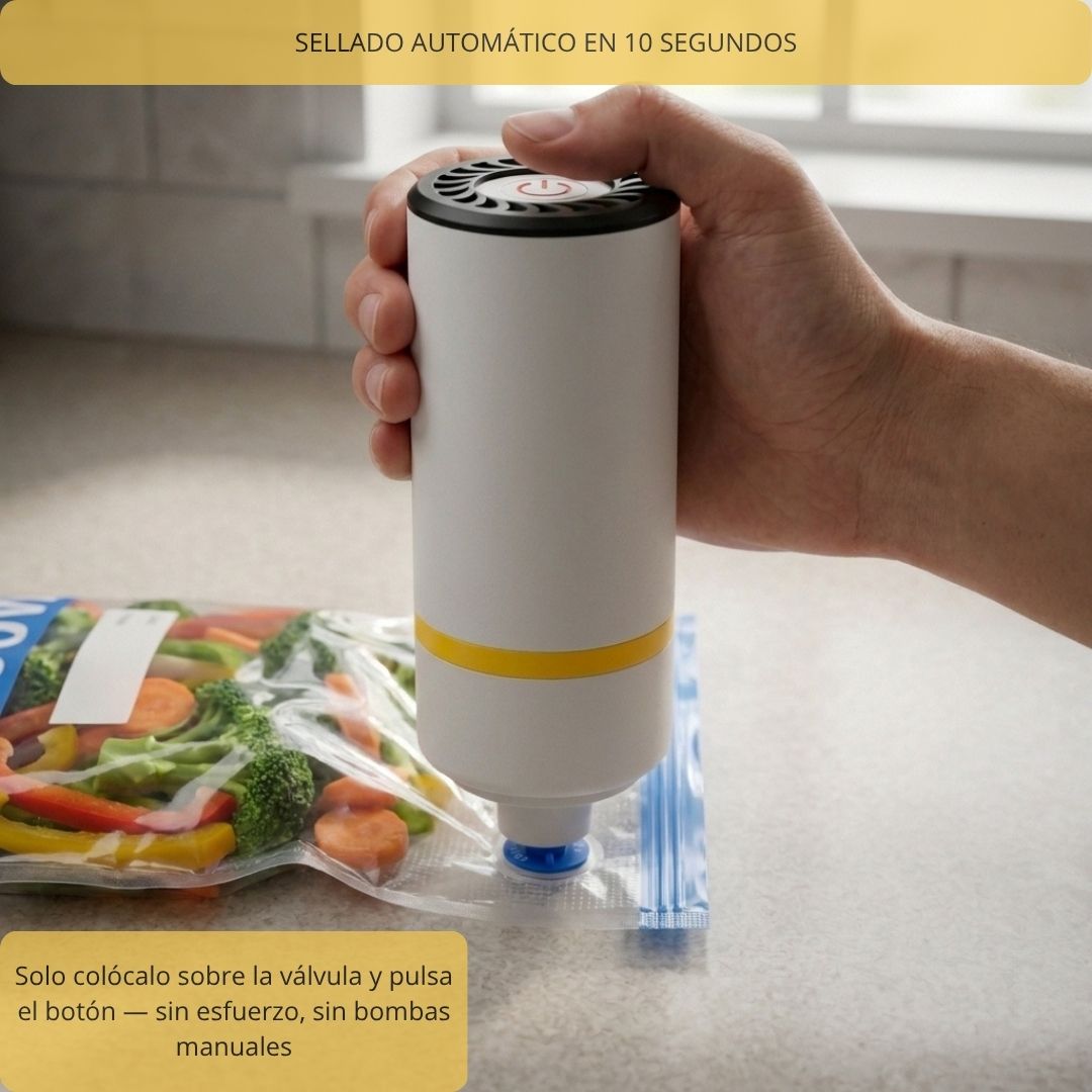 Rechargeable vacuum sealer with 10 bags